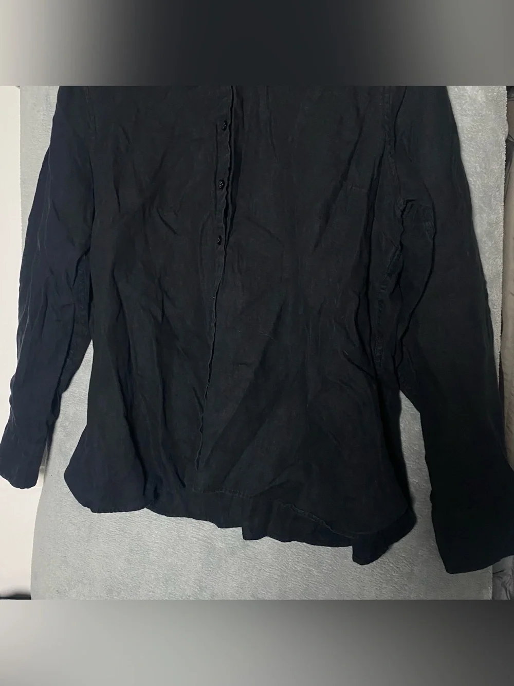 J. Crew Baird mcnutt Black Long-Sleeve Casual Button-Down Shirt Irish linen 20